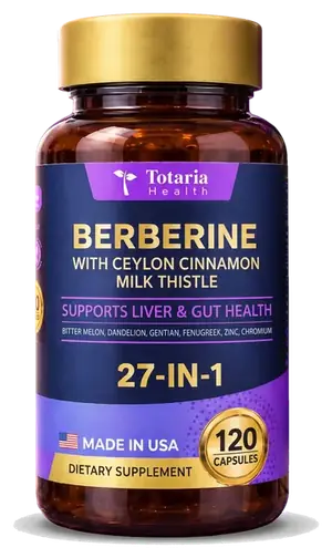 Frasco de Berberina 27 en 1 con 120 cápsulas